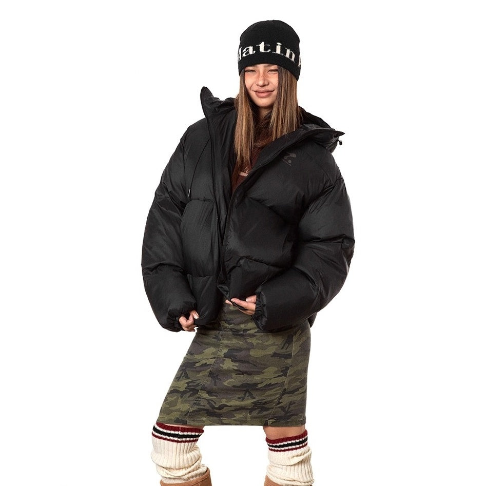 Print Hooded Short Padded Jacket TP9001