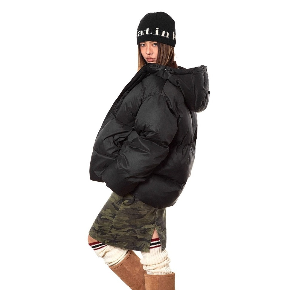 Print Hooded Short Padded Jacket TP9001