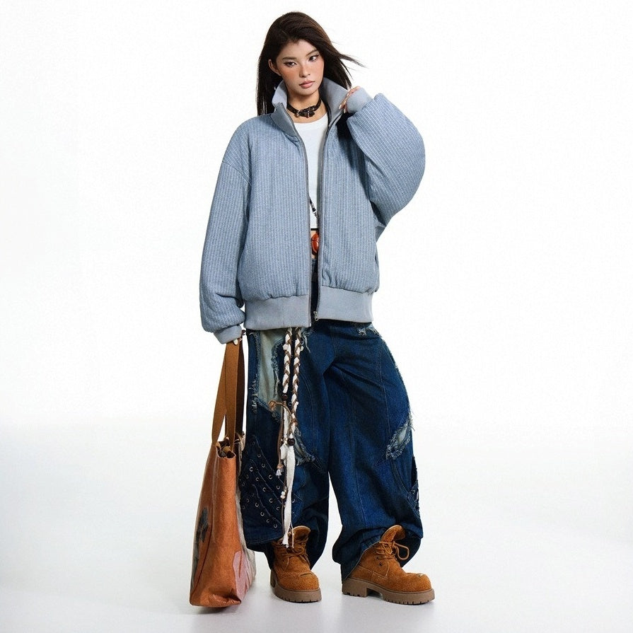 Vintage Stand Collar Lib Padded Jacket MY31