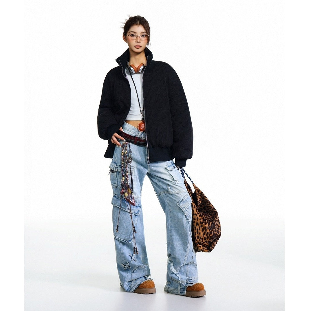 Vintage Stand Collar Lib Padded Jacket MY31