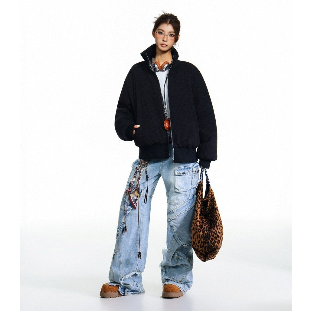 Vintage Stand Collar Lib Padded Jacket MY31