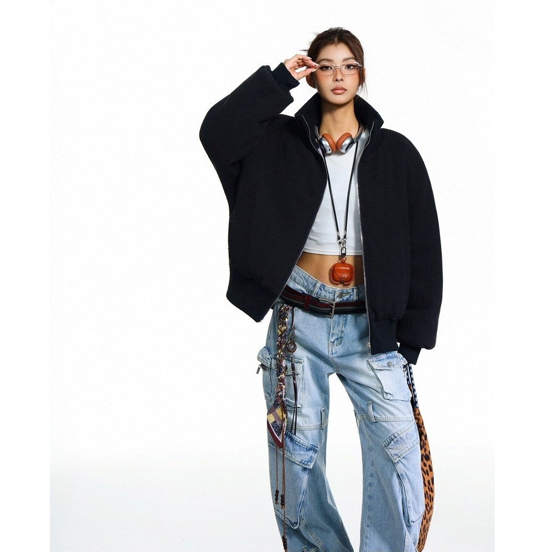 Vintage Stand Collar Lib Padded Jacket MY31