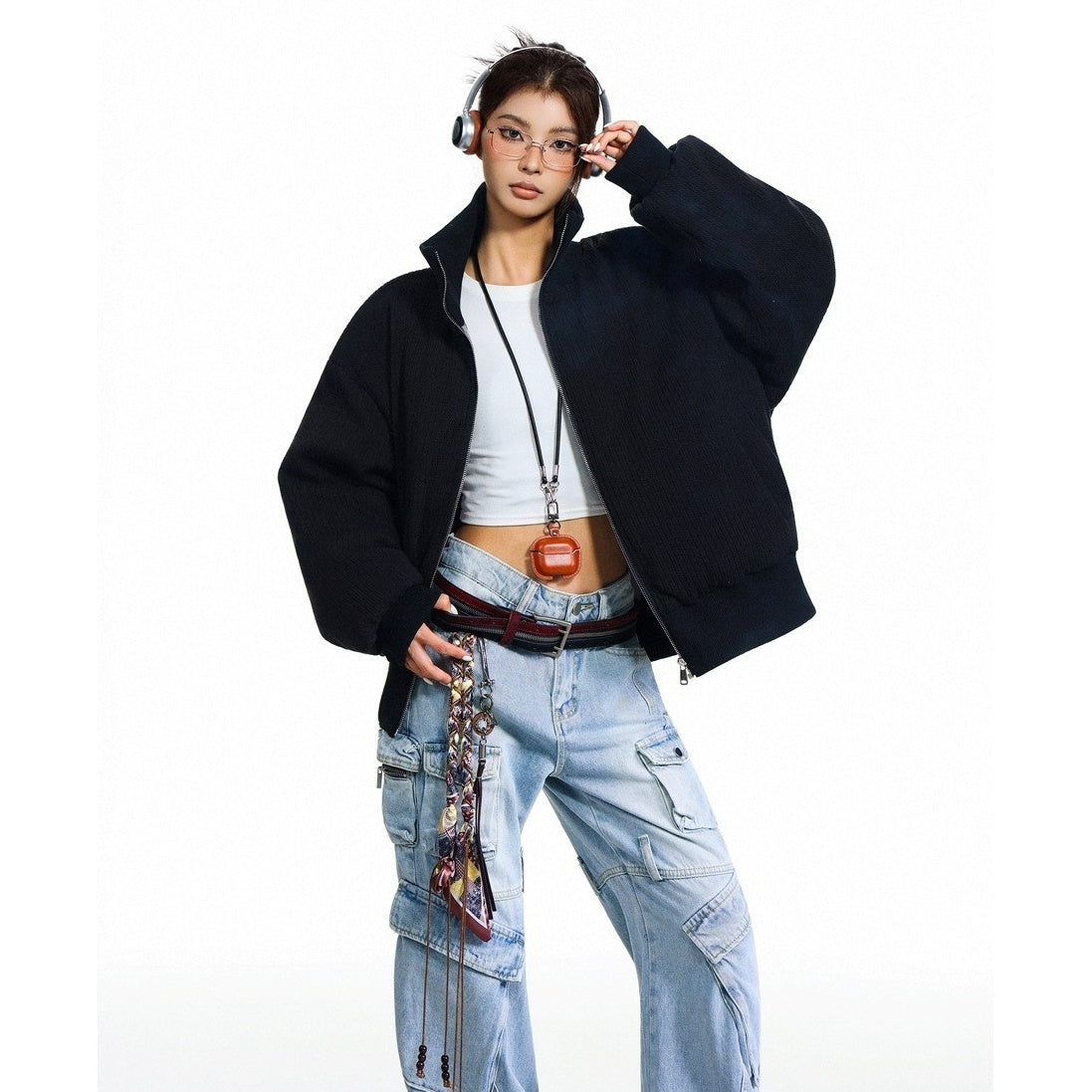 Vintage Stand Collar Lib Padded Jacket MY31