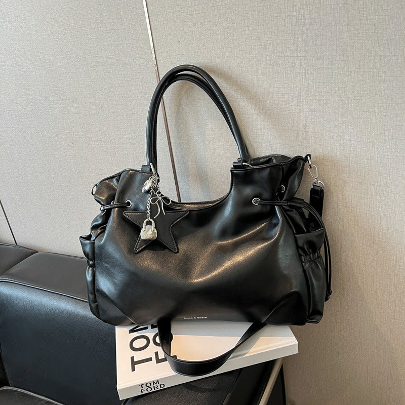 PU Leather Retro Shoulder Bag With Star Charm BA046