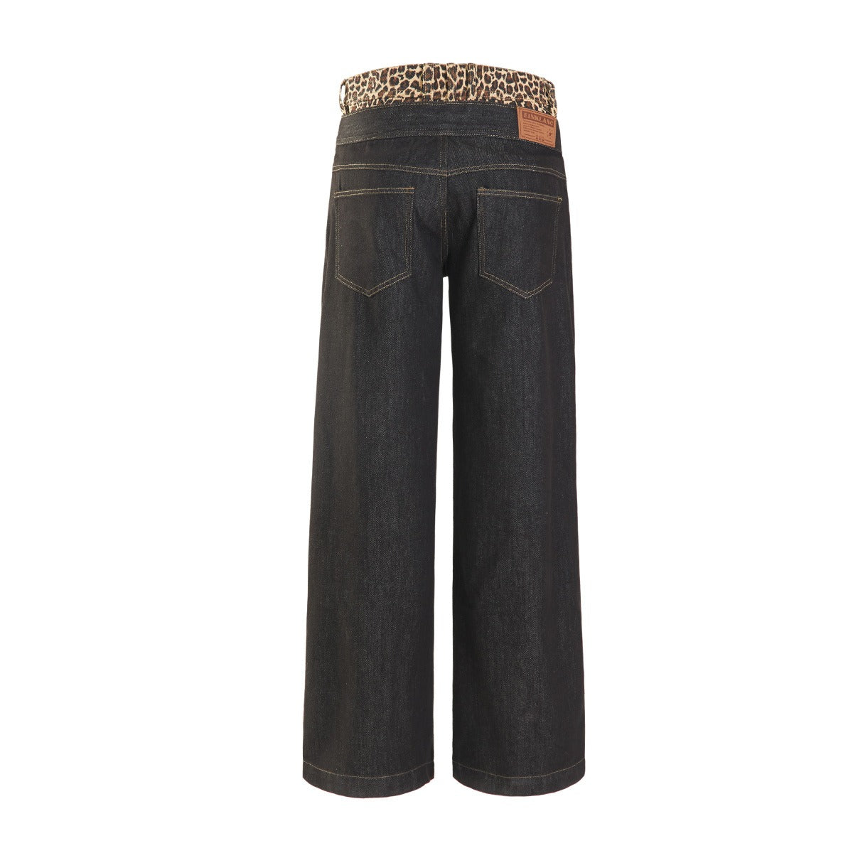 Leopard Print Double-Waist Loose Jeans MW10166