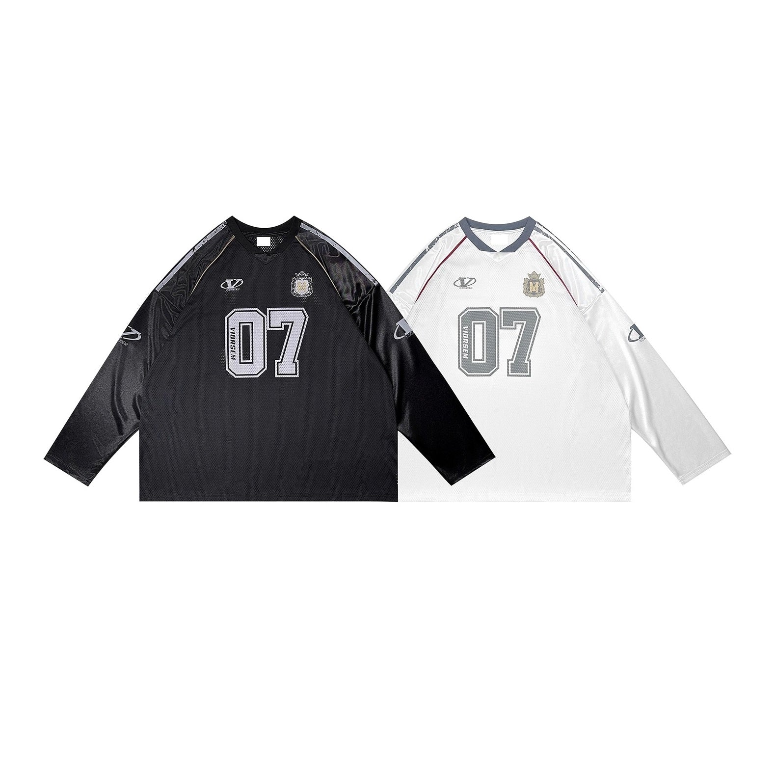Letter Print V-Neck Mesh Long Sleeve T-Shirt MW10255