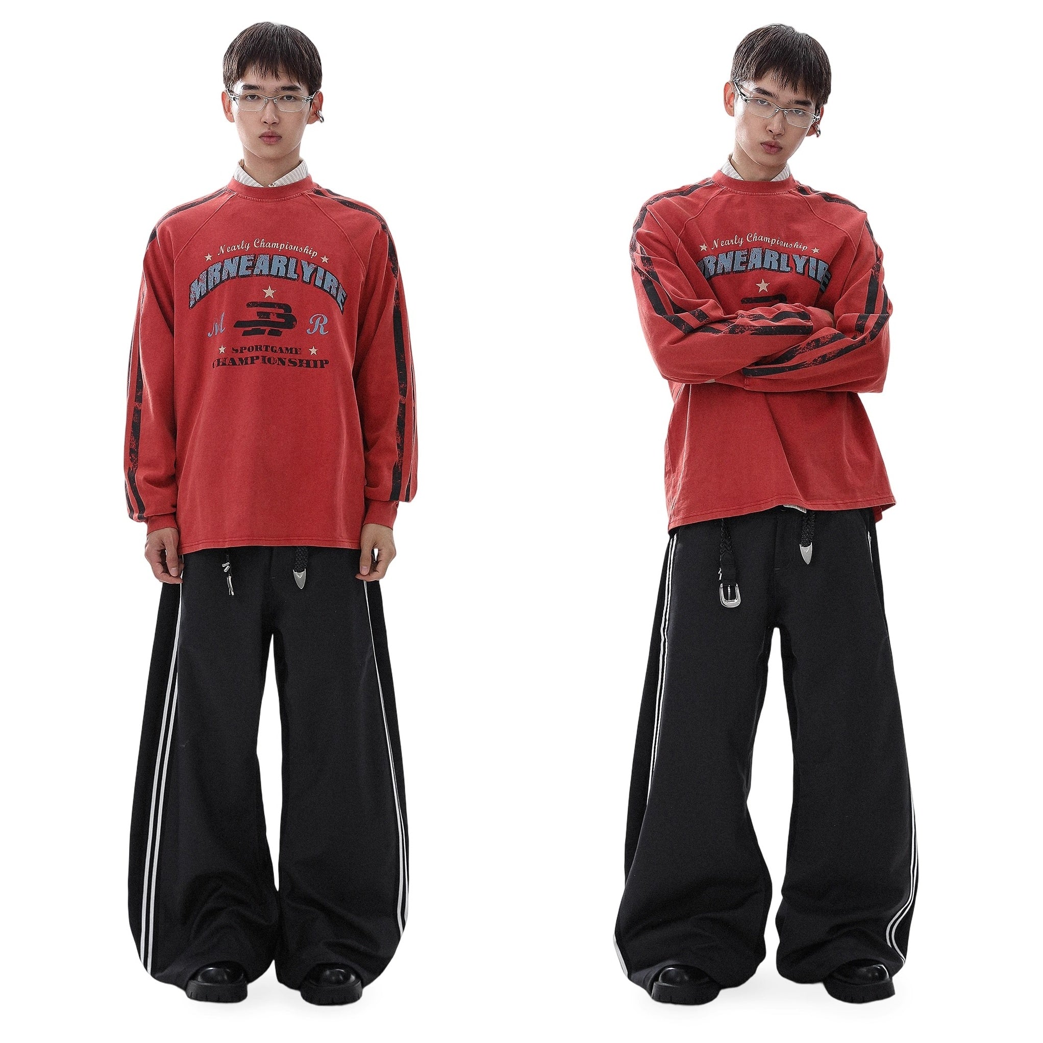 Vintage Letter Print Long Sleeve T-shirt MR8032