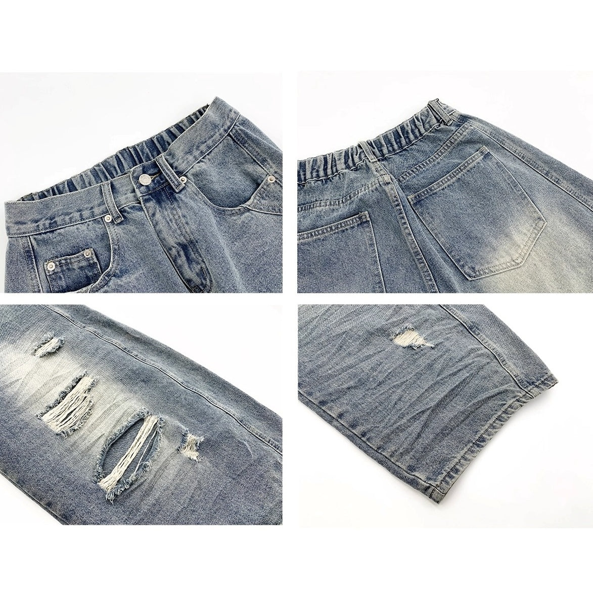 Crushed Cutle Ripped Curve Jeans MN9004