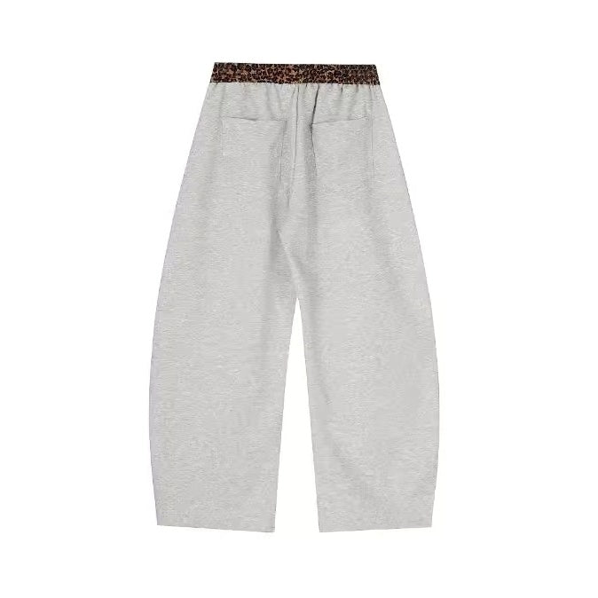 Leopard Print Patchwork Scimitar Sweat Pants BK7046