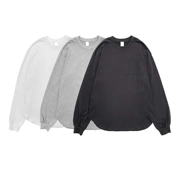 Double Pocket Crew Neck Long-sleeved T-shirt MN9032