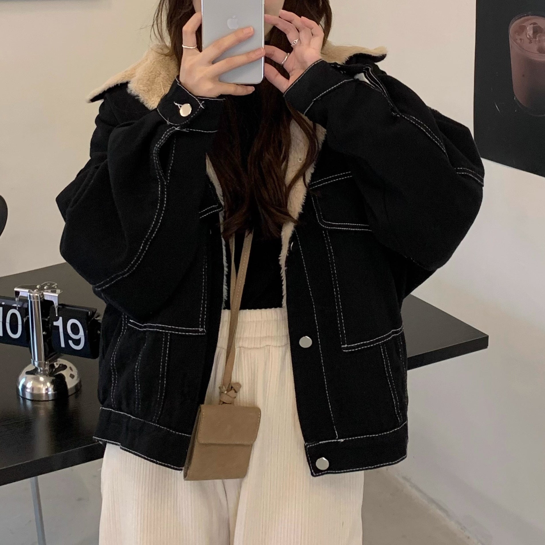 Fur Collar Loose Denim Jacket MW10296