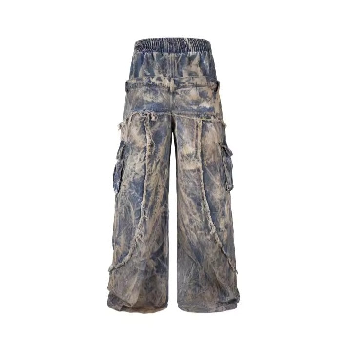 Dirty Dye Died Double Waist Jeans BK7040