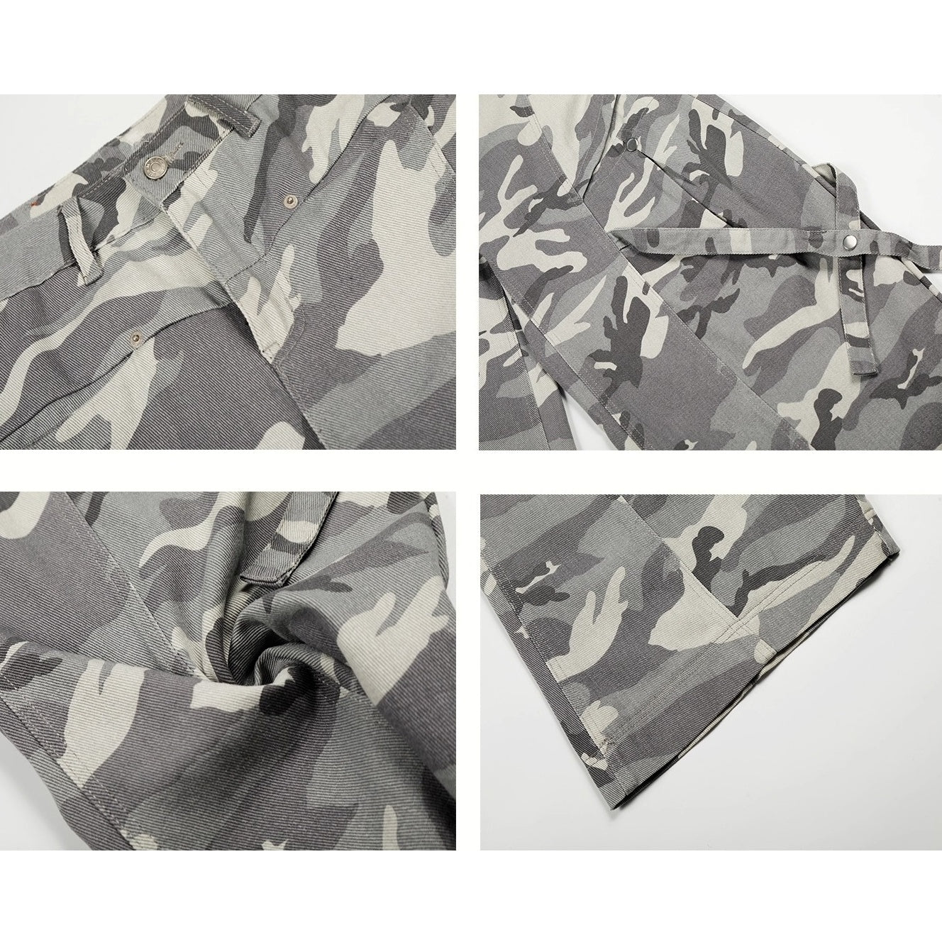 Strap Design Curve Camouflage Pants MW10299