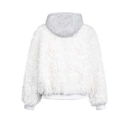 Sweat Hood Patchwork Imitation Fur Parka EZ266