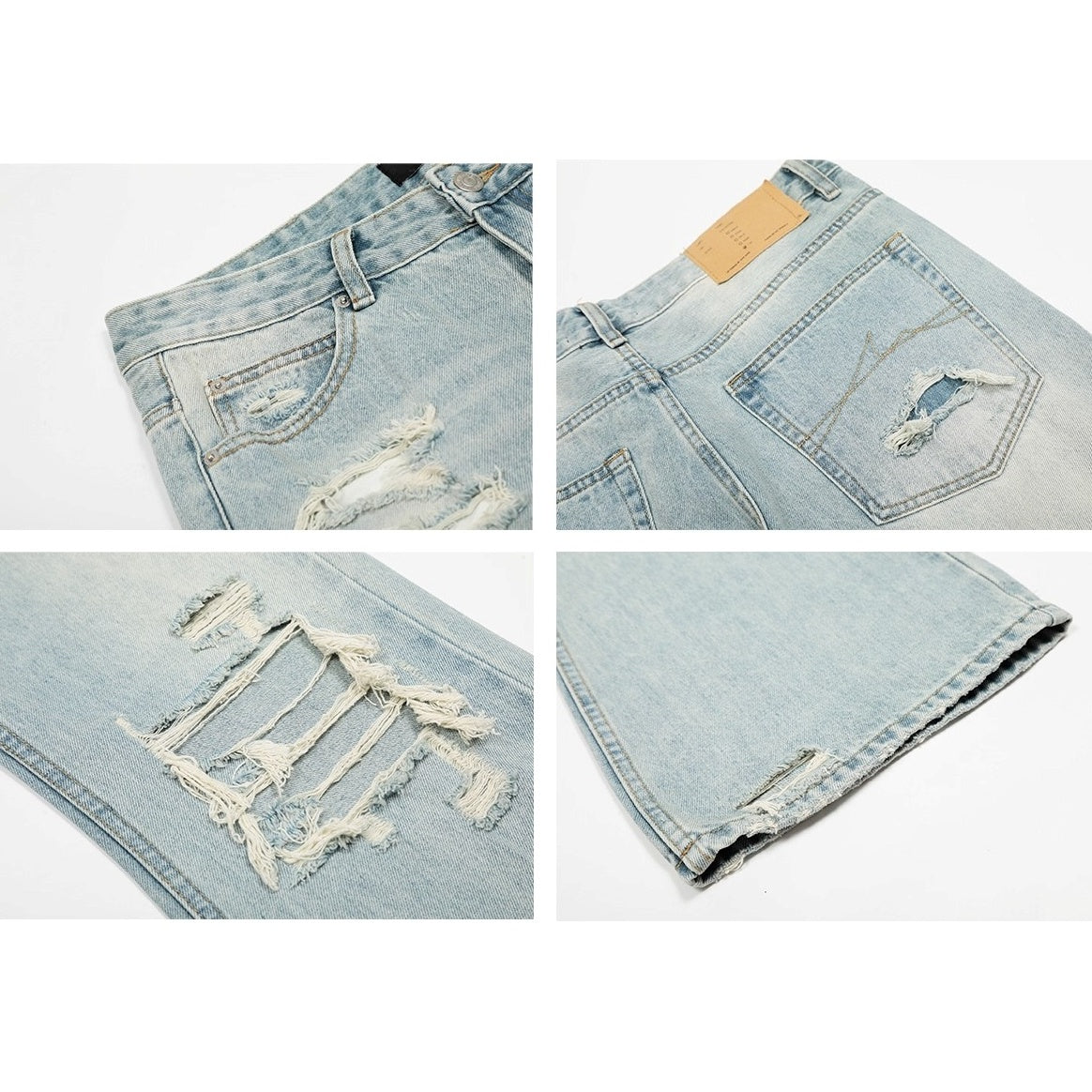 Hole Lift Washed Jeans MN9024