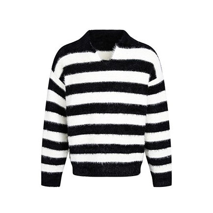 Border Lapels Contrast Sweater EZ265