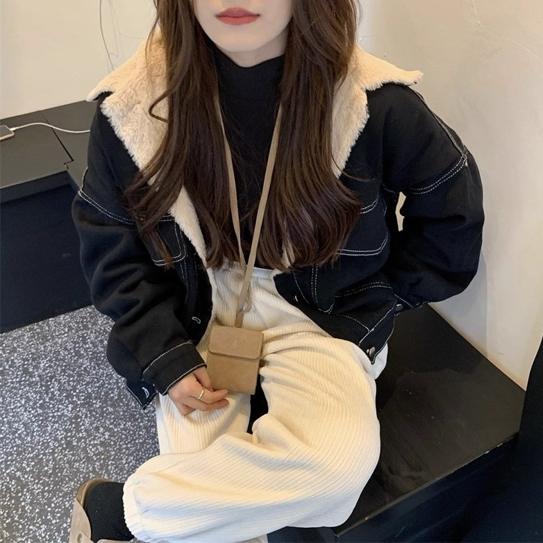 Fur Collar Loose Denim Jacket MW10296