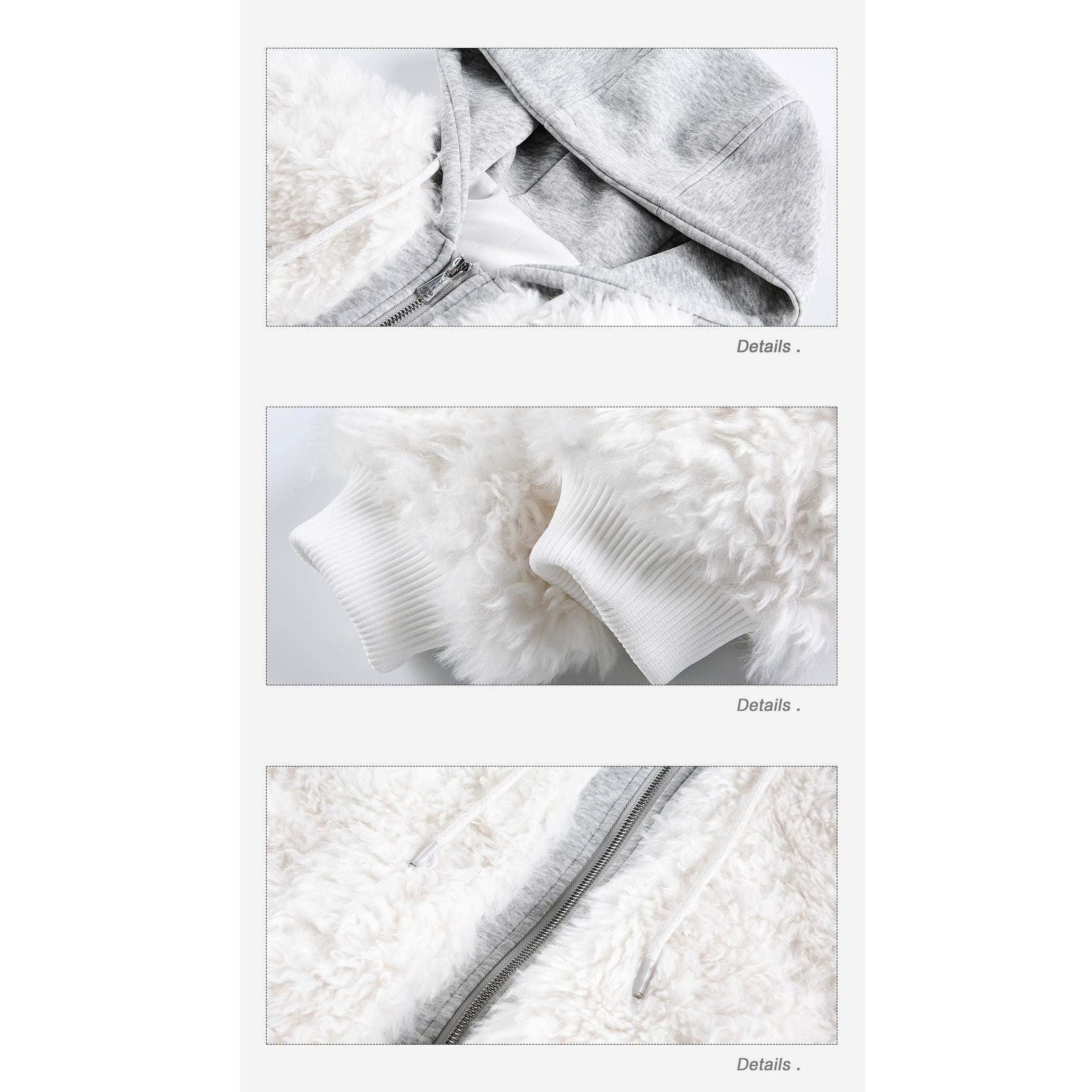 Sweat Hood Patchwork Imitation Fur Parka EZ266