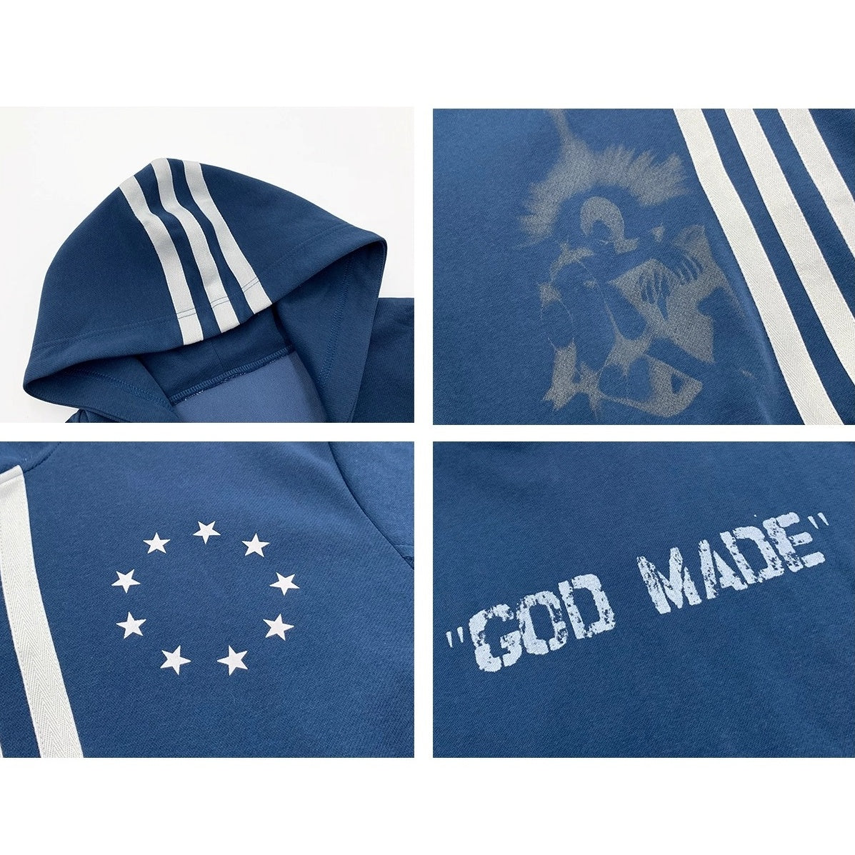 Three Bars Short V-neck Hoodie MN9031