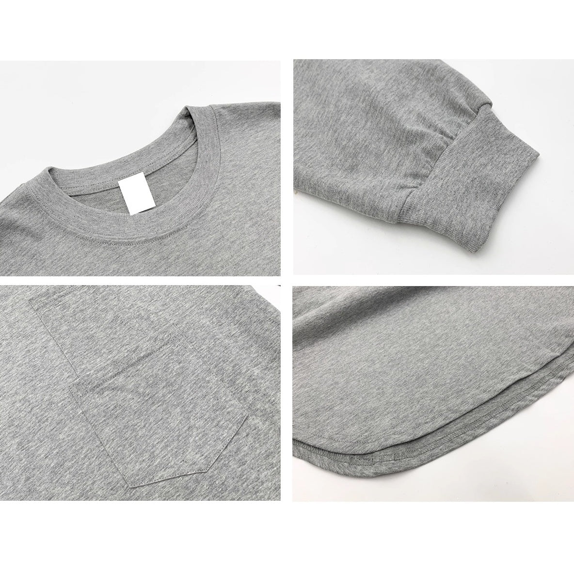 Double Pocket Crew Neck Long-sleeved T-shirt MN9032