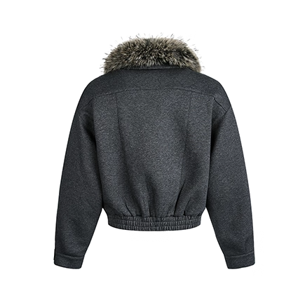 Fur Neck Pocket Cropped Jacket EZ285