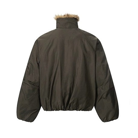Stand Collar Fur Stitch Jacket EZ257