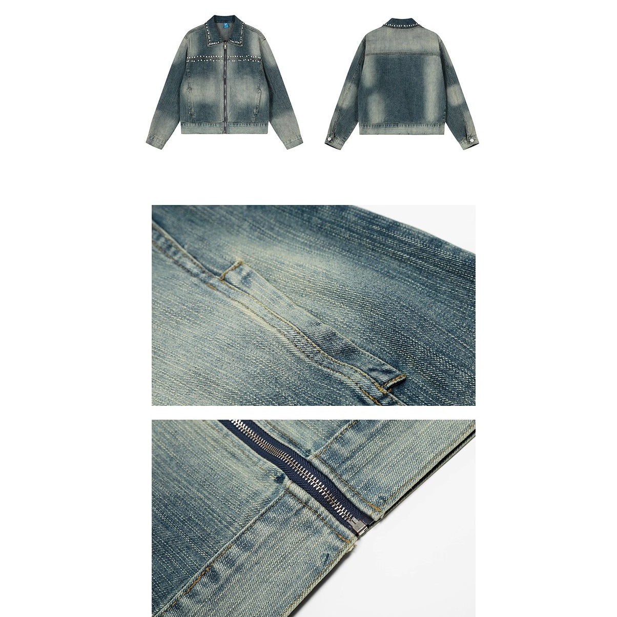 Pearl Bead Short Denim Jacket OS2030