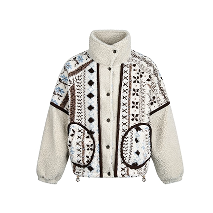 Ethnic Style Polar Fleece Stand Collar Jacket EZ277