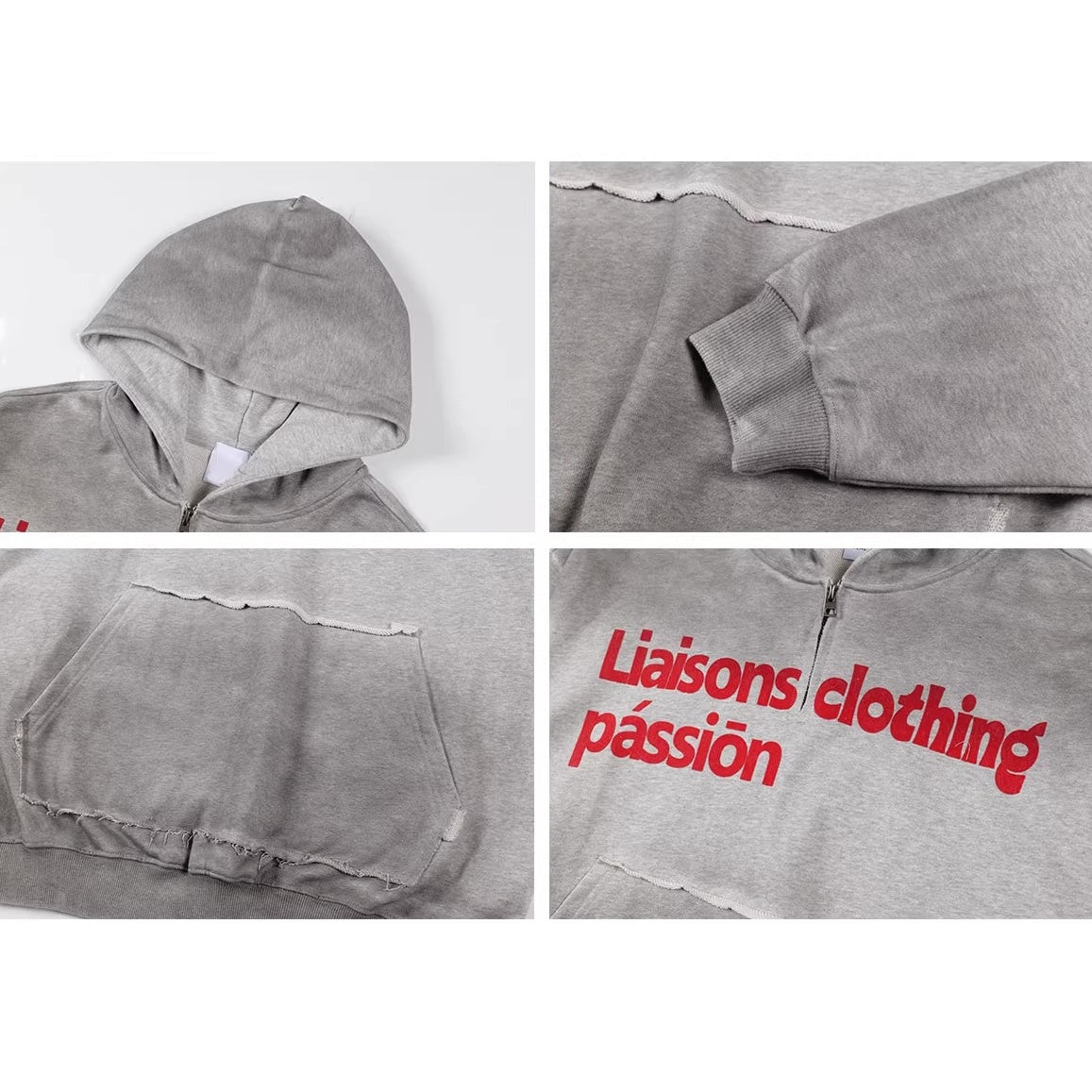 Irregular Smudging Monogram Print Hoodie MN9041