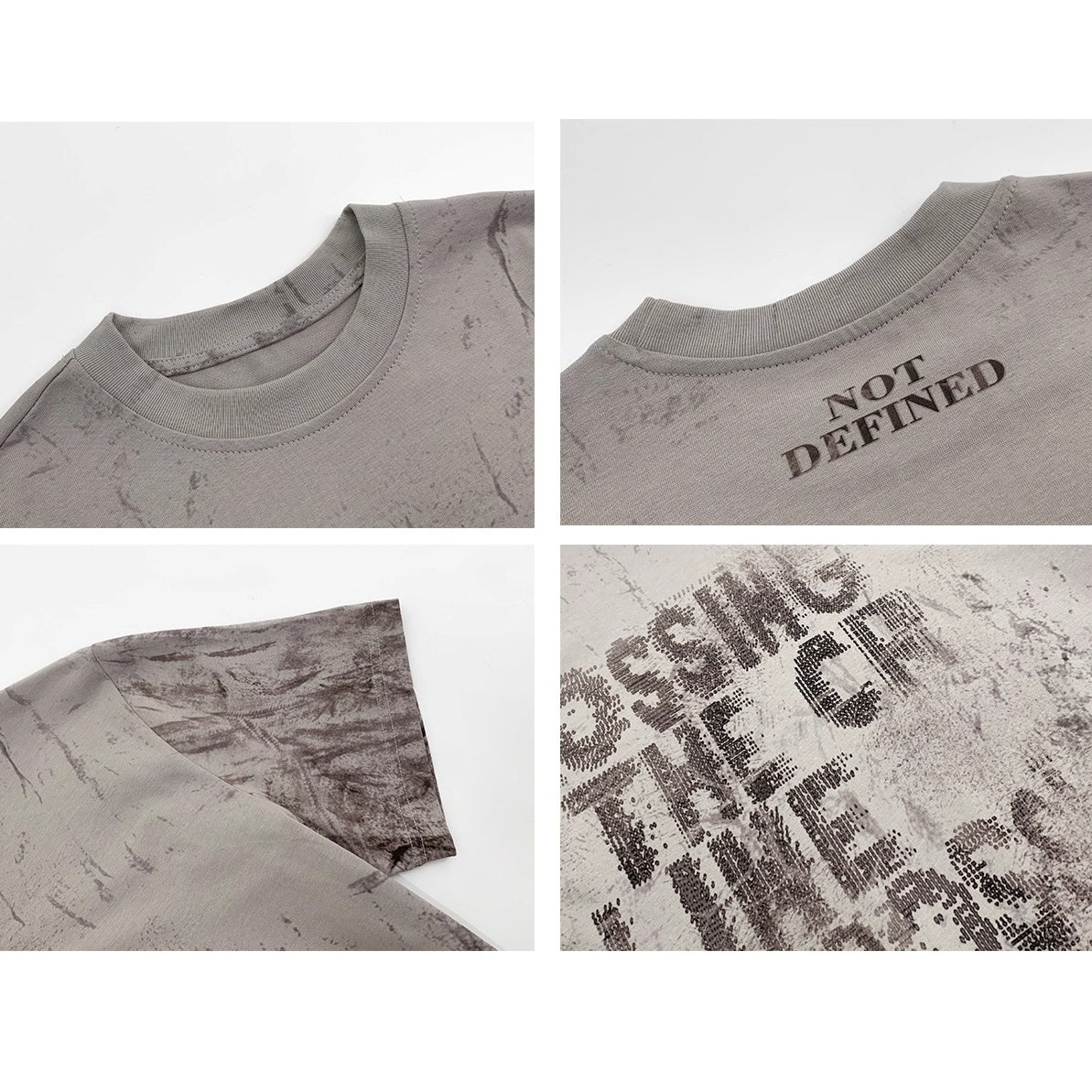 Letter Mottled Print T-shirt MN9008