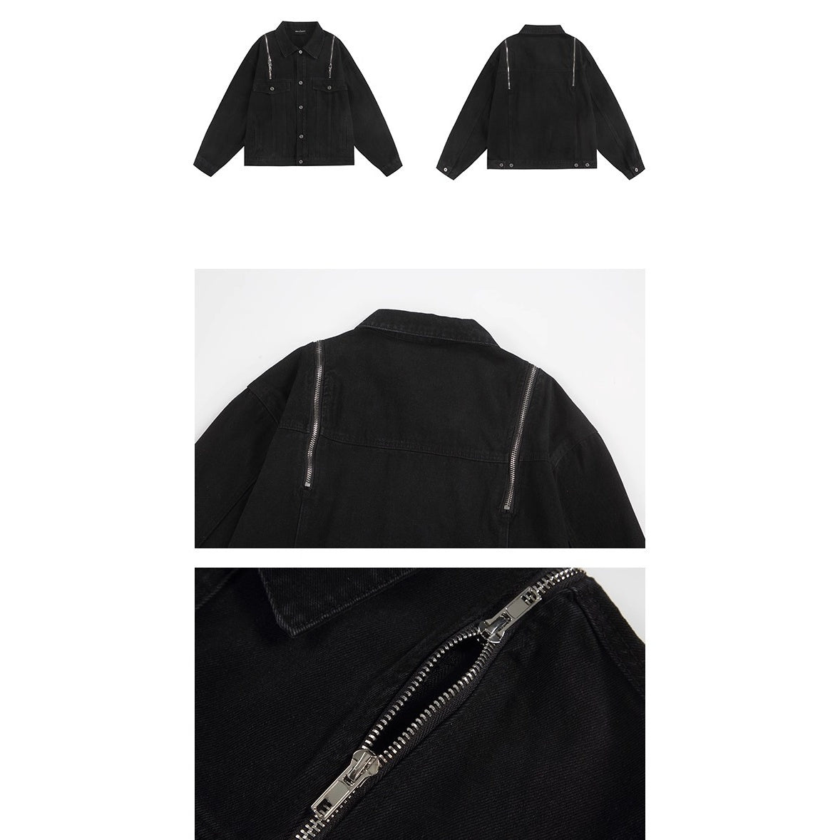 Zipper Design Loose Denim Jacket OS2029