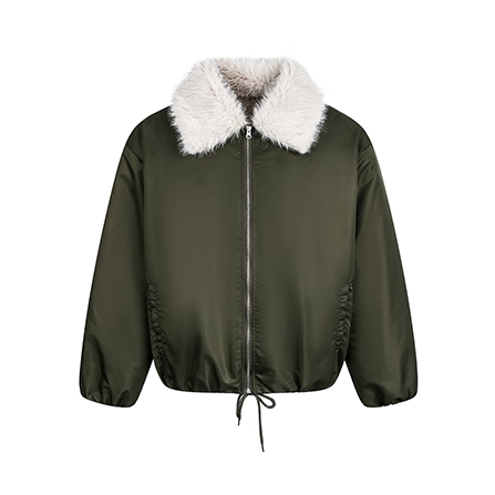 Fluffy Contrast Big Lapel Jacket EZ281