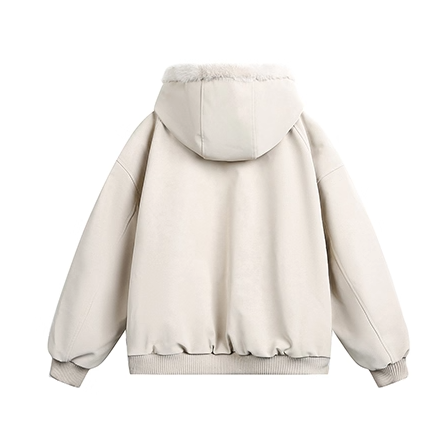Carving Fur Collar Hooded Zip Jacket EZ300