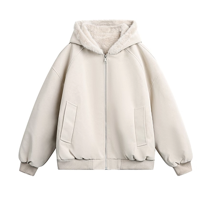 Carving Fur Collar Hooded Zip Jacket EZ300