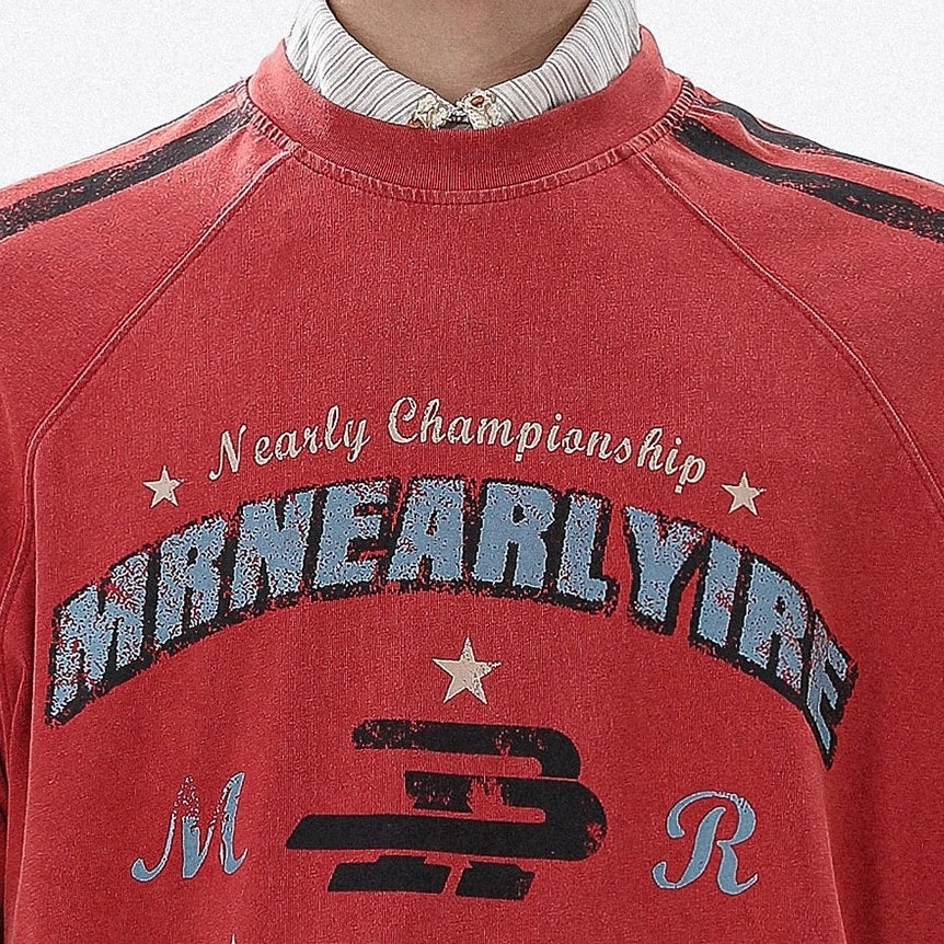 Vintage Letter Print Long Sleeve T-shirt MR8032