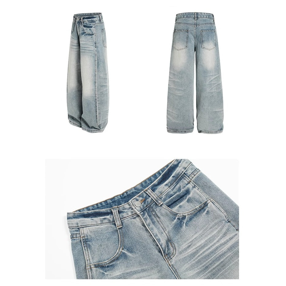 Retro Slack Distressed Loose Straight Jeans MW10157