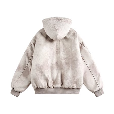 Furry Hooded PU Leather Loose Jacket EZ288