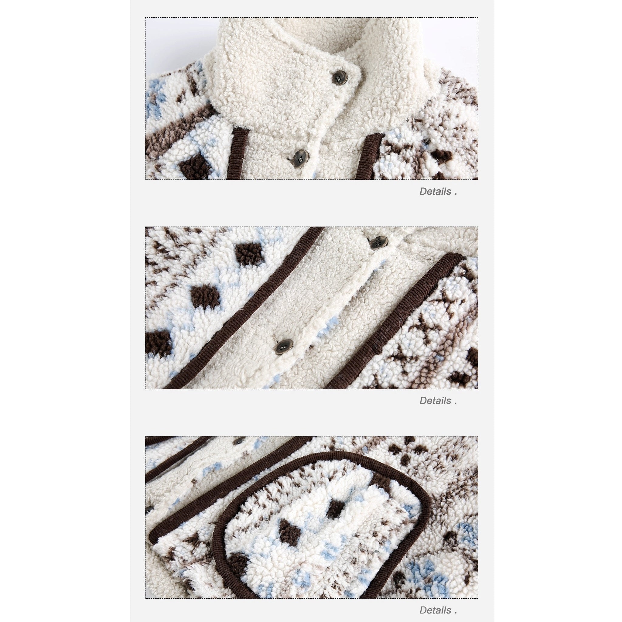 Ethnic Style Polar Fleece Stand Collar Jacket EZ277