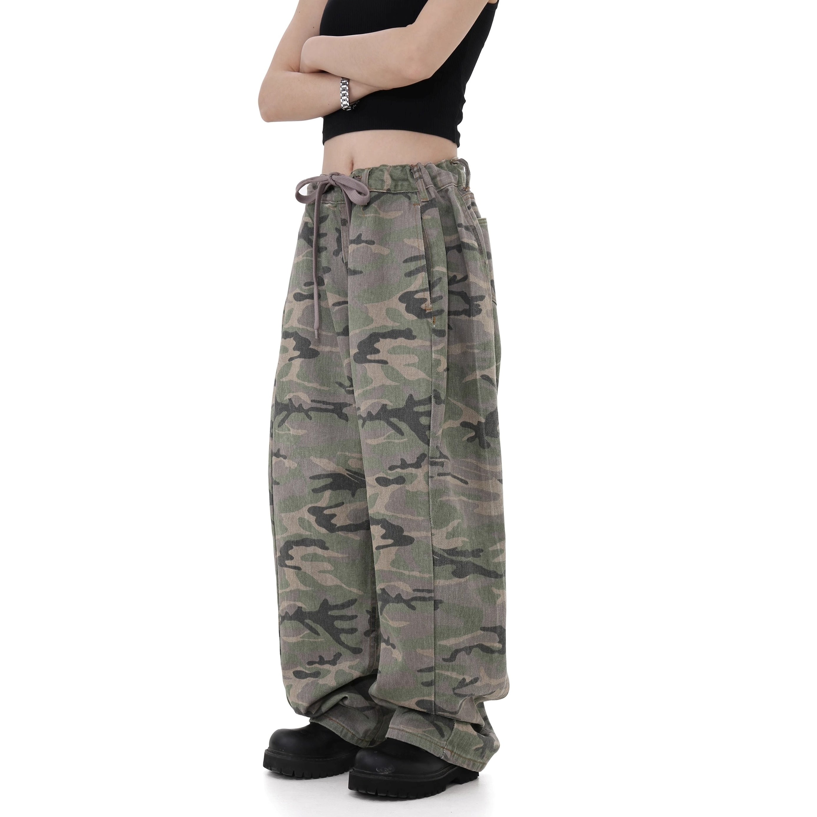 DrawString Camouflage Loose Jeans GB7028
