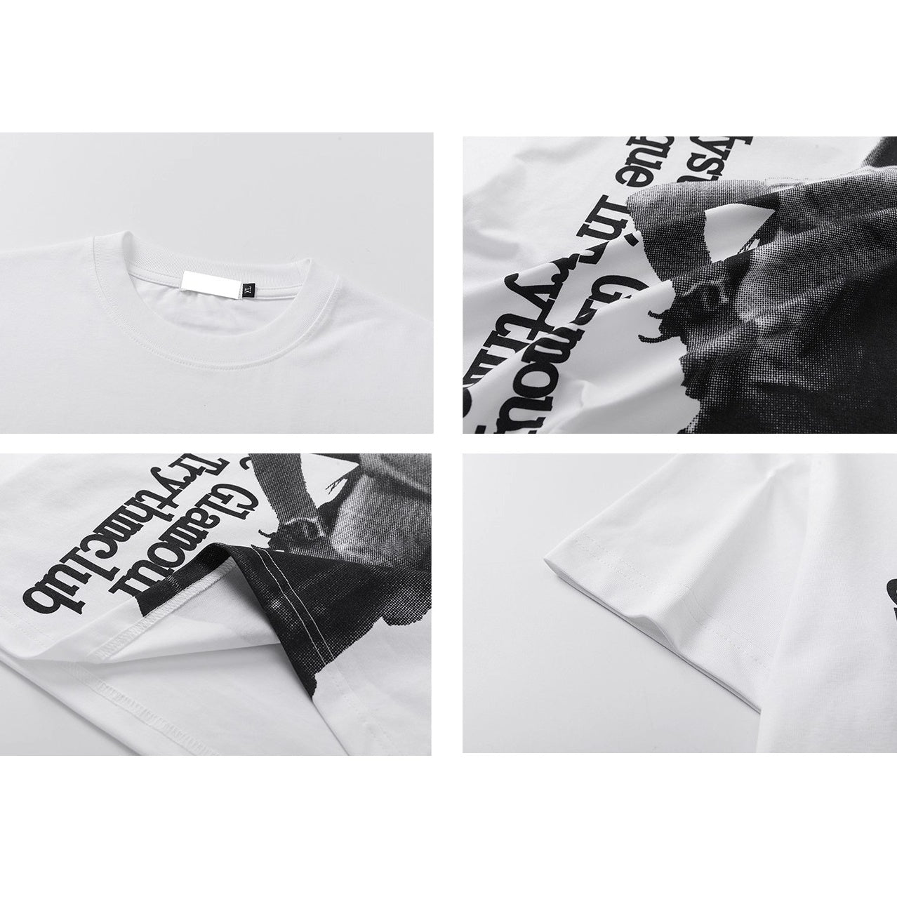 Portrait Letter Print Slim T-shirt MN9019