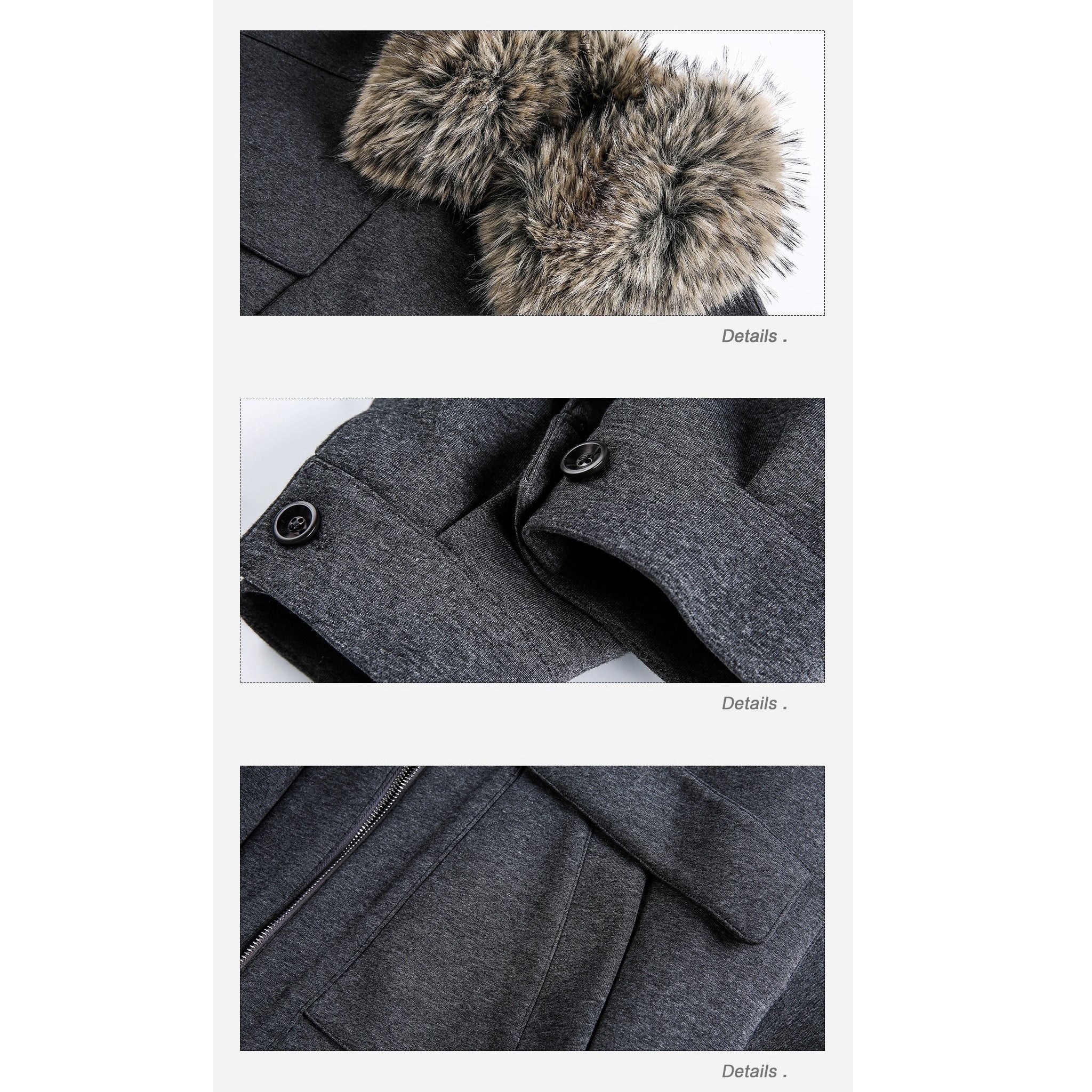 Fur Neck Pocket Cropped Jacket EZ285