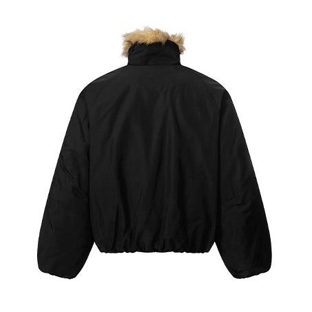 Stand Collar Fur Stitch Jacket EZ257