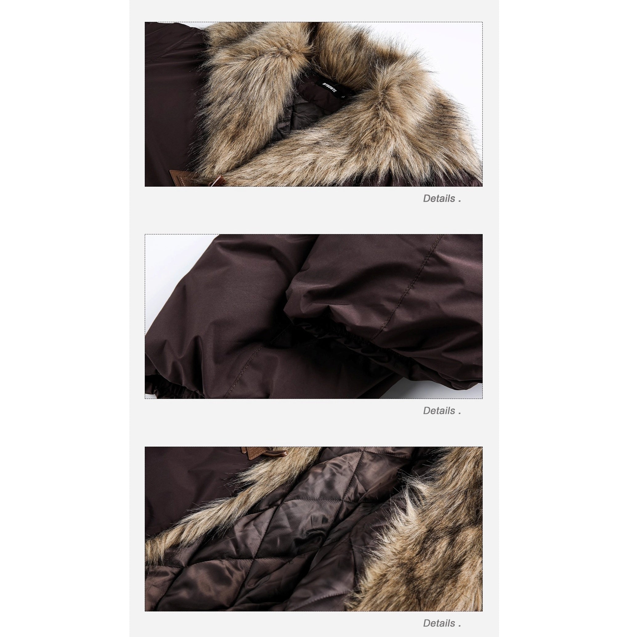 Fluffy Large Lapel Horn Buckle Cropped Jacket EZ289