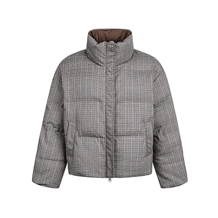 Reversible Plaid Down Jacket EZ299