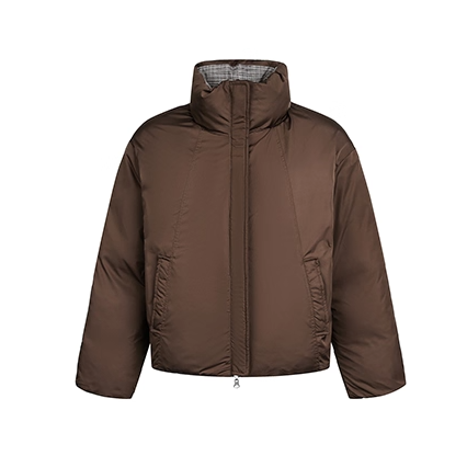 Reversible Plaid Down Jacket EZ299