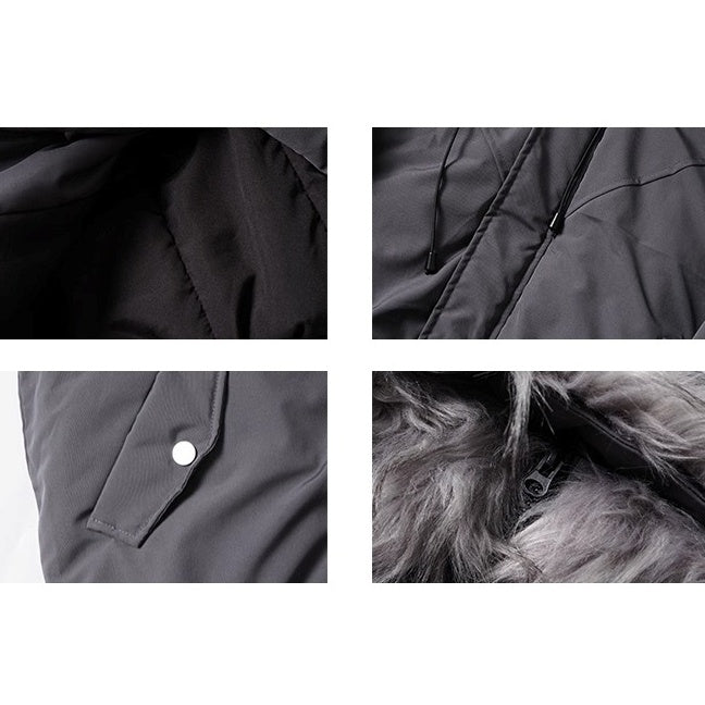 Work Style Fur Collar Hooded Jacket MW10295