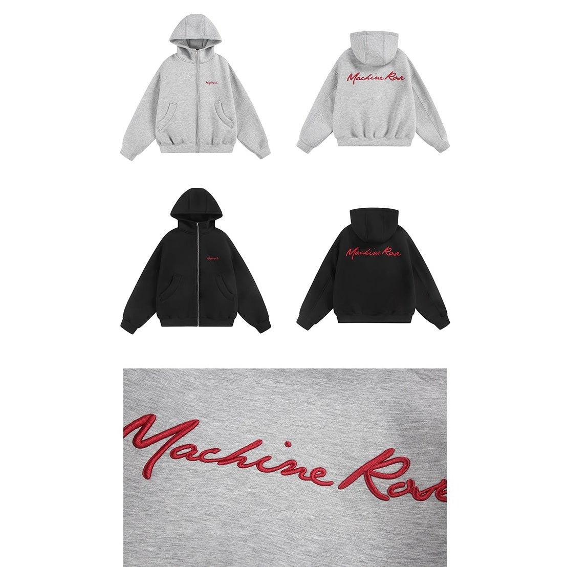 Embroidery Loose Vintage Short Hooded Jacket OS2027