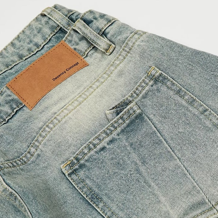 Double Waist Washed Loose Curve Jeans MR8029