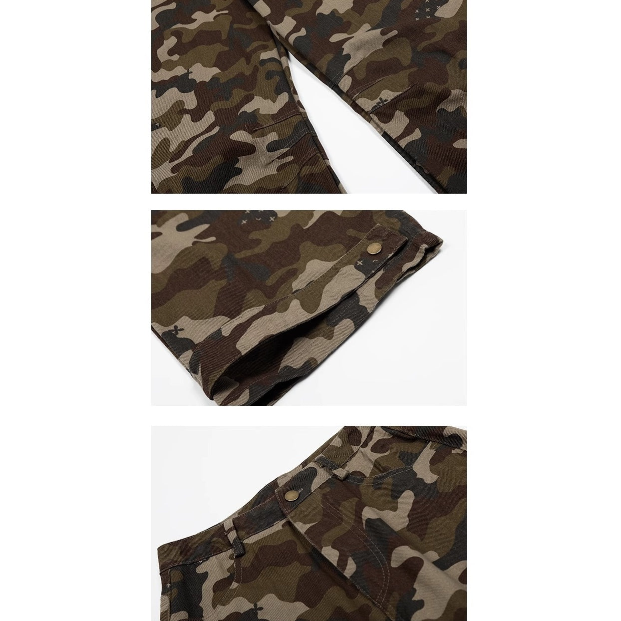 Wash Camouflage Straight Wide-leg Pants MW10154