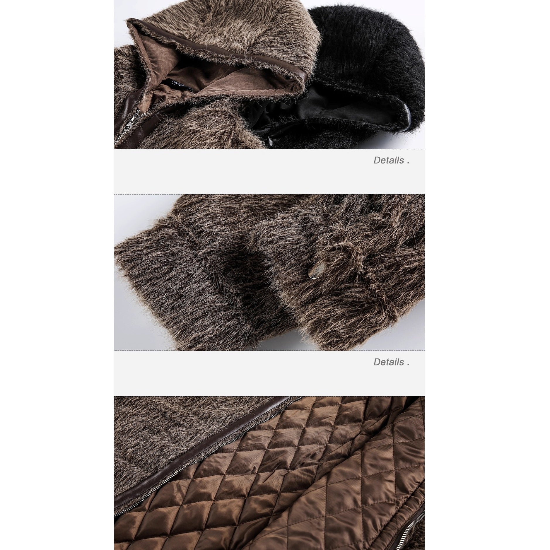 Loose Shaggy Fur Warm Hooded Jacket MY29